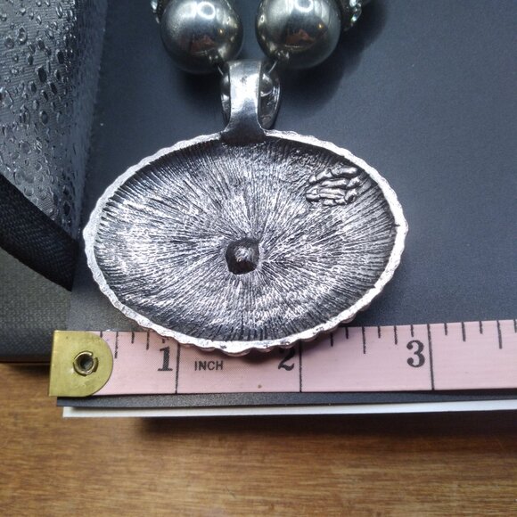 Western Silver tone 20'' Necklace & Earrings Set pew pews - Picture 4 of 6